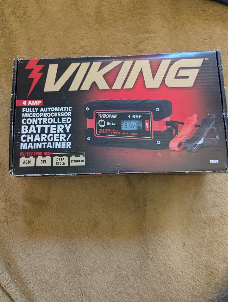 Viking 4 Amp 6V/12V Fully Automatic Microprocessor Controlled Battery Charger/Maintainer