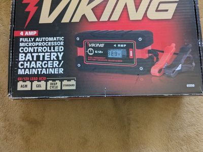Viking 4 Amp 6V/12V Fully Automatic Microprocessor Controlled Battery Charger/Maintainer