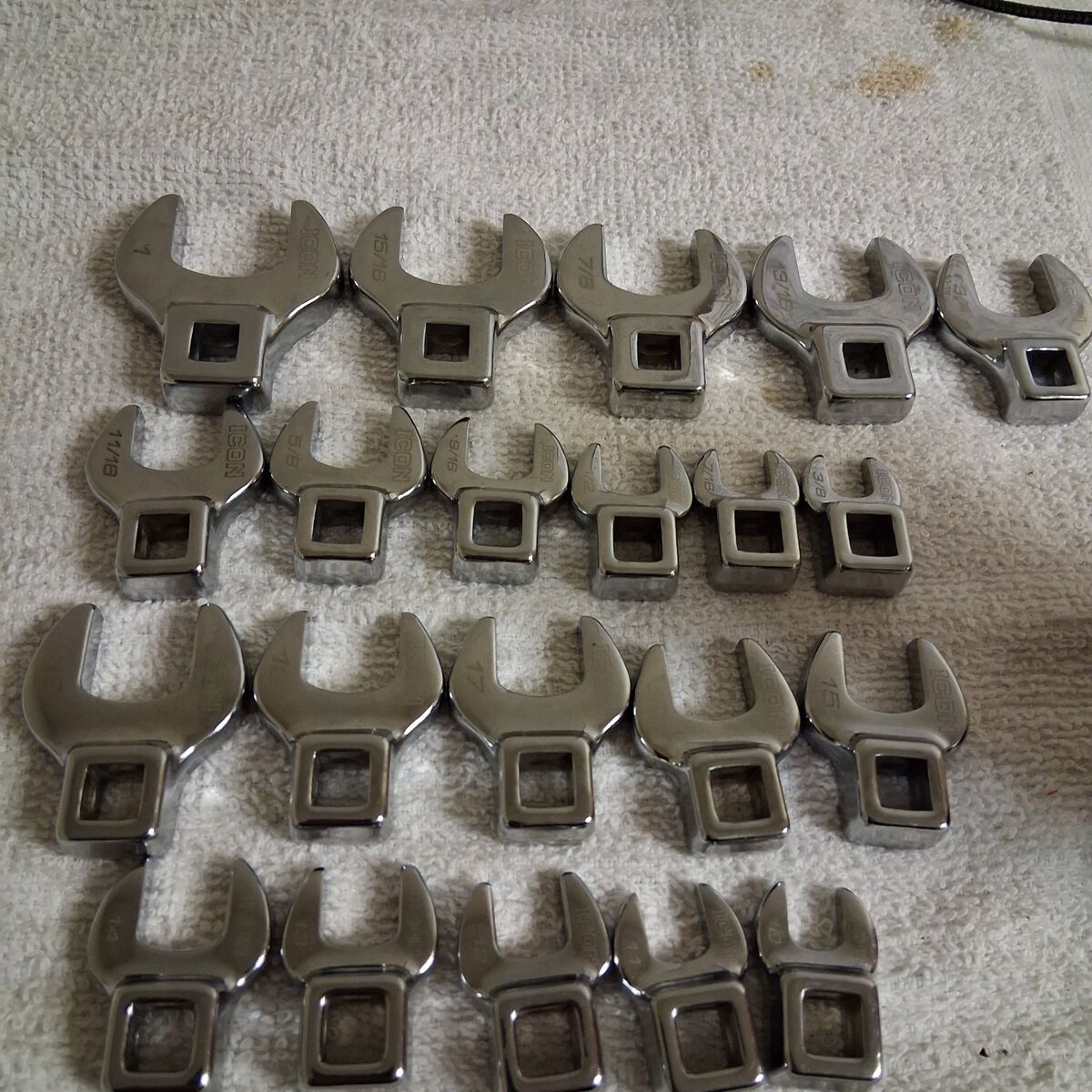 SALE crowfoot wrench set, metric and standard