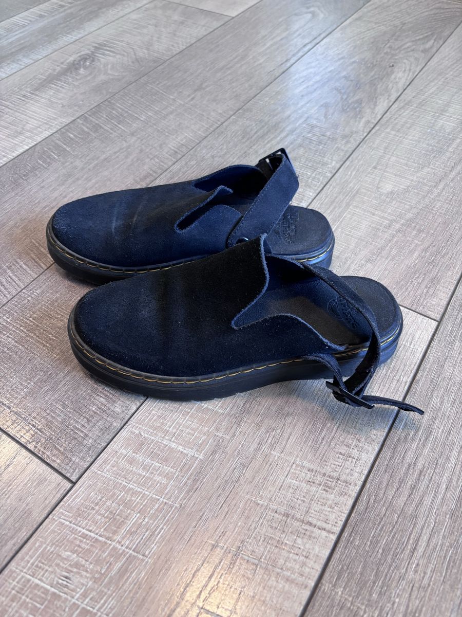 Dr. Martens Black Suede Slingback Sandals Shoes Size 6