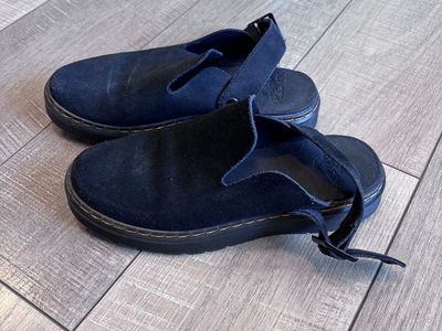 Dr. Martens Black Suede Slingback Sandals Shoes Size 6
