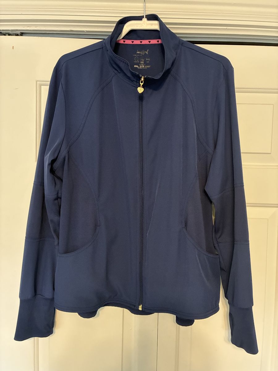 heartSoul Navy Blue Full Zip Scrub Jacket XL with