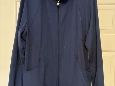 heartSoul Navy Blue Full Zip Scrub Jacket XL with