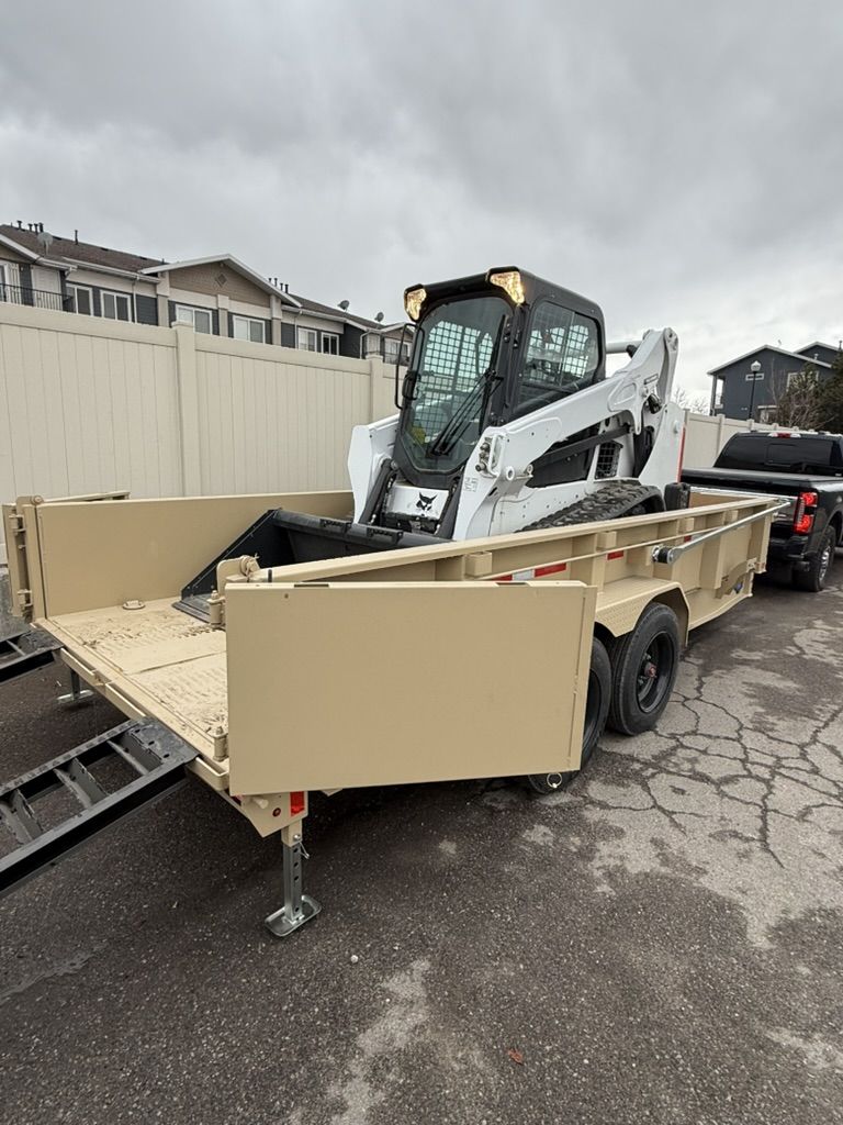 Bobcat CTL Track Loader and Dump Trailer Combo - Skid and Dump