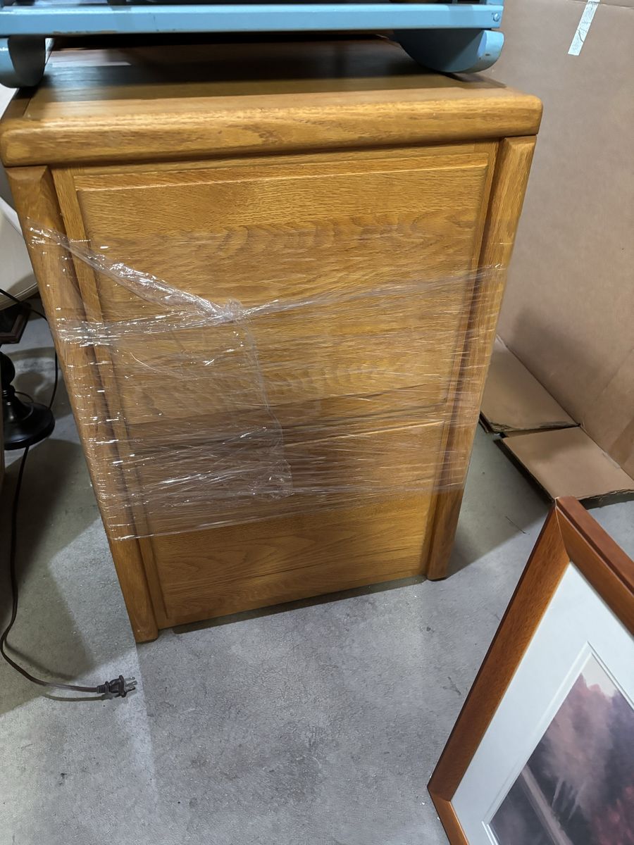 Two drawer oak filing cabinet