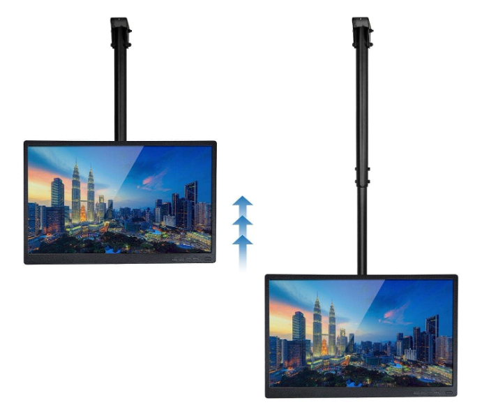 Ceiling TV Mount Bracket, Fits 40 42 47 50 55 60 70 Inch Flat Panel Televisions, Adjustable Height Telescoping Tilt and Swivel
