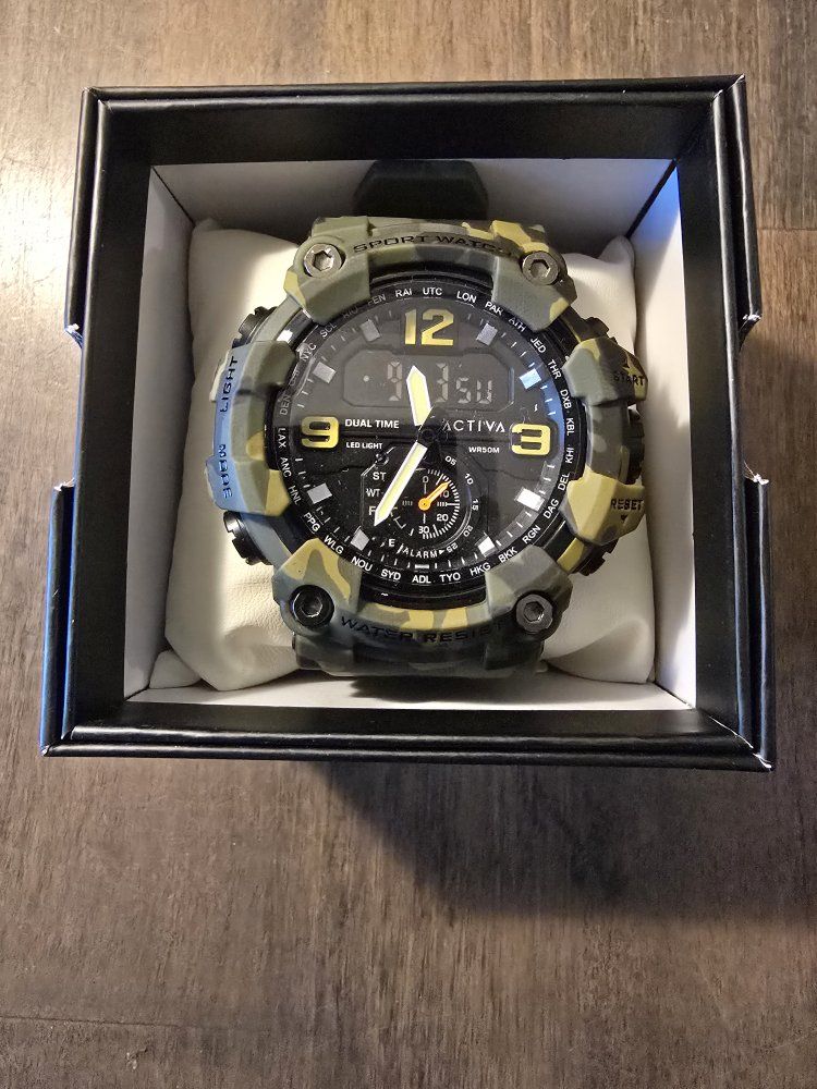 Activa X Invicta Black Ops. Camo Dual Time Sport Watch 56mm
