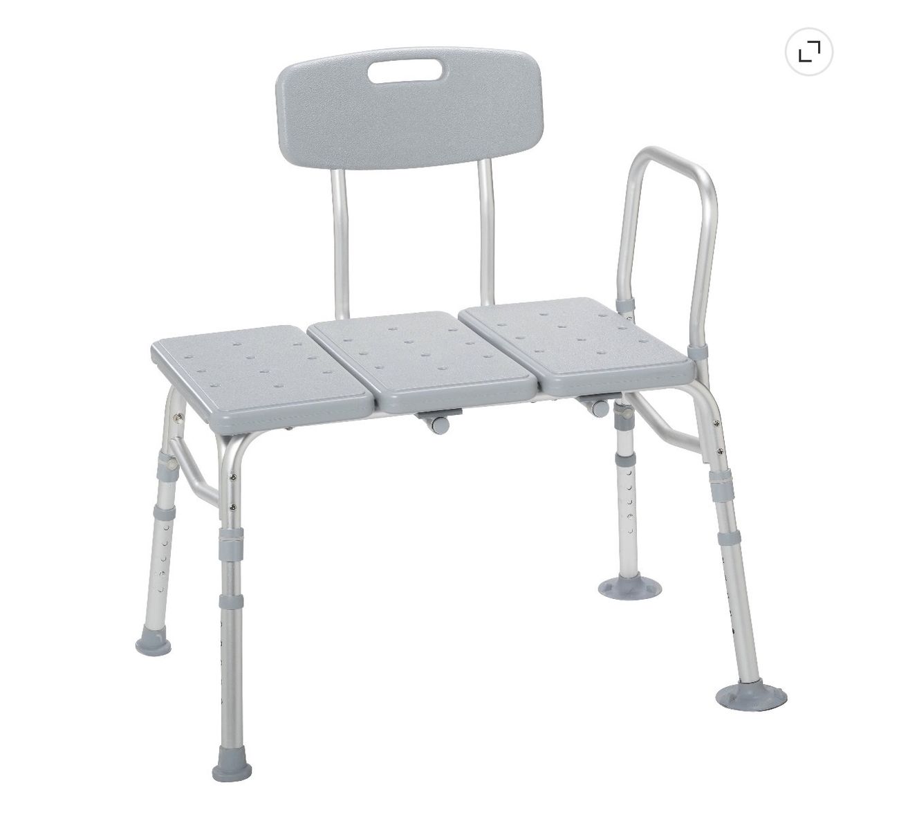Drive Medical Plastic Tub Transfer Bench with Adjustable Backrest