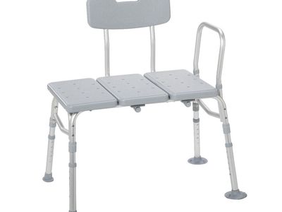 Drive Medical Plastic Tub Transfer Bench with Adjustable Backrest