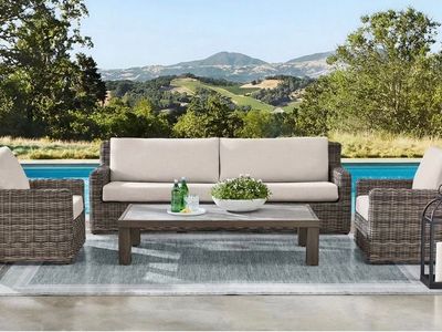 Brand New!! Halstead XL Patio Seating Set... Heavy-Duty Wicker Outdoor Furniture
