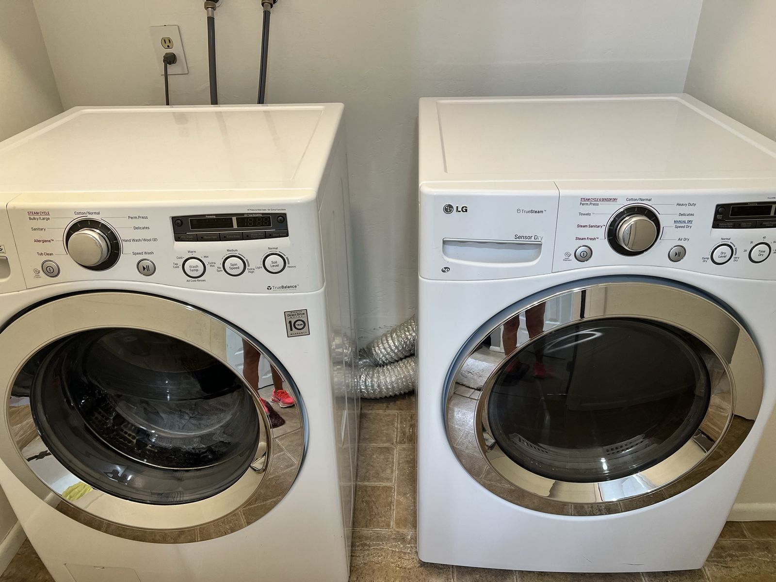 LG Front Load Washer & Dryer Washer + steam dryer