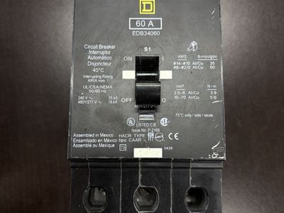 Square D EdB34060 60A Circuit Breaker