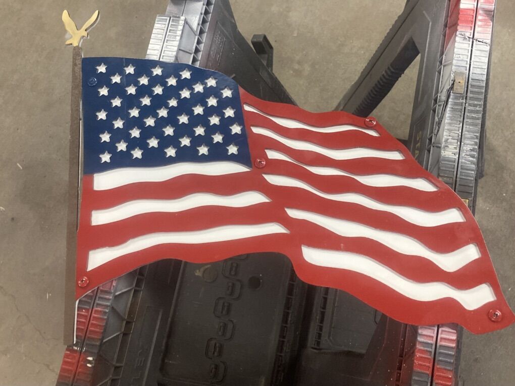 Steel American Flag