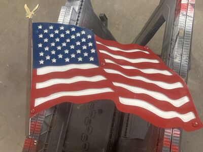 Steel American Flag