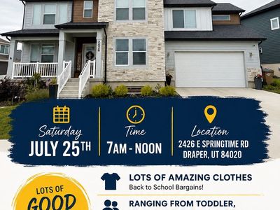 Yard Sale - Draper, UT: Clothes (Toddler-Adult), Home Decor, Toys, Sporting Goods & More!