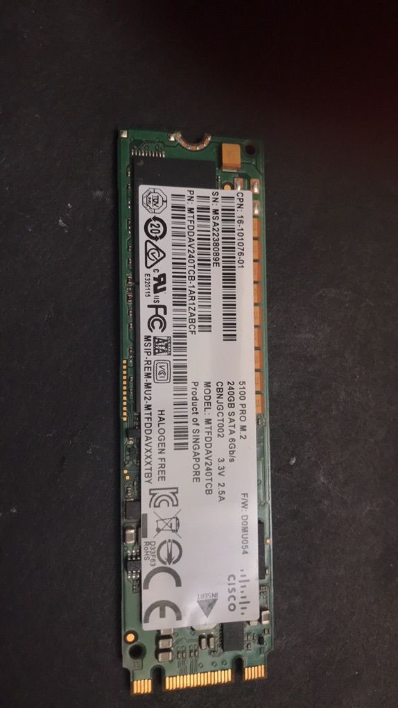 240 Gb Sata M.2 (two available)
