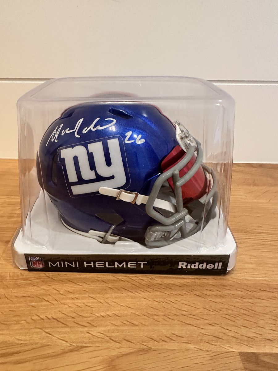 Antrel Rolle Signed Giants Mini Helmet Leaf Authenticated