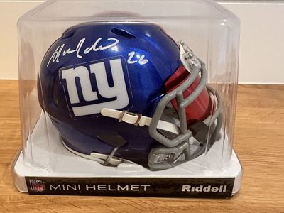 Antrel Rolle Signed Giants Mini Helmet Leaf Authenticated