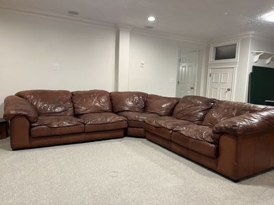 Leather sectional sofa