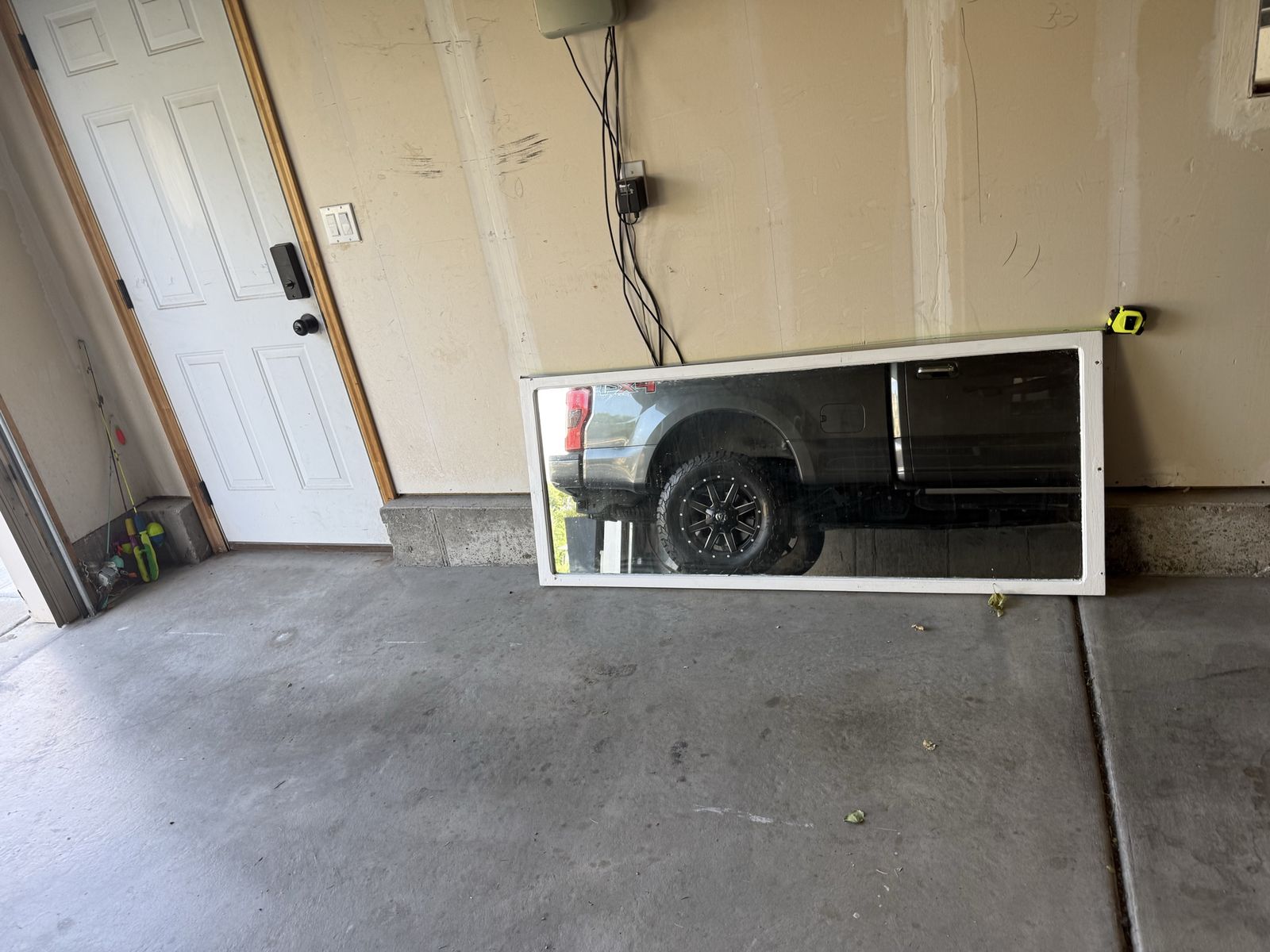 Large Framed Wall Mirror with White Wood Frame