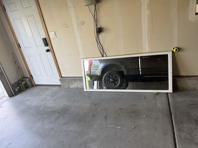 Large Framed Wall Mirror with White Wood Frame