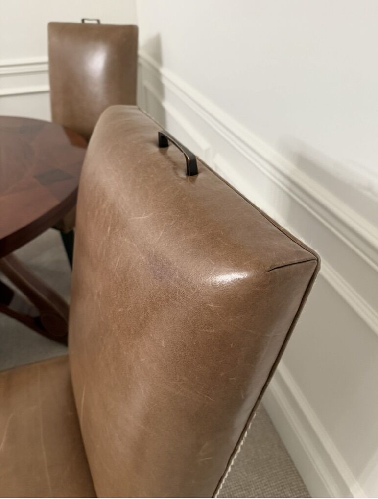 4 Wesley Hall Leather Dining Chairs