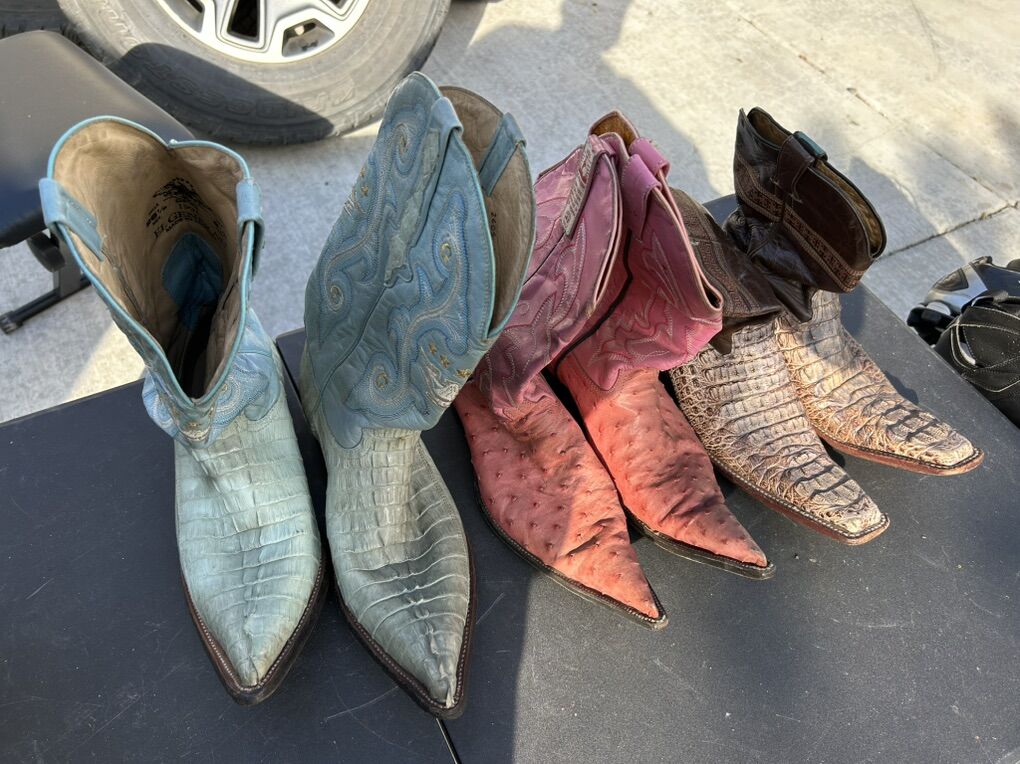 3 Pairs Of Cowboy Boots Botas, El General & Others