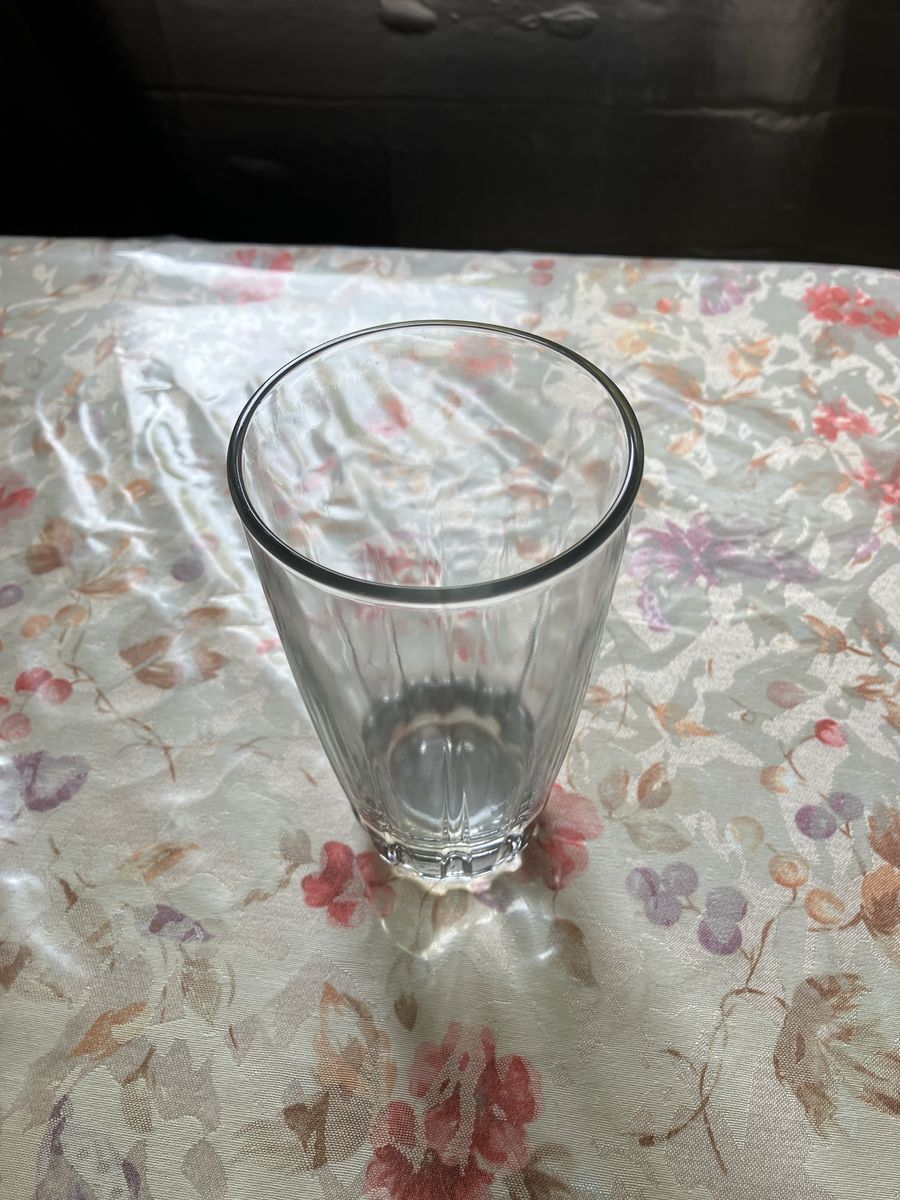 Clear Fluted Glass Tumbler Drinking 16 ozCup