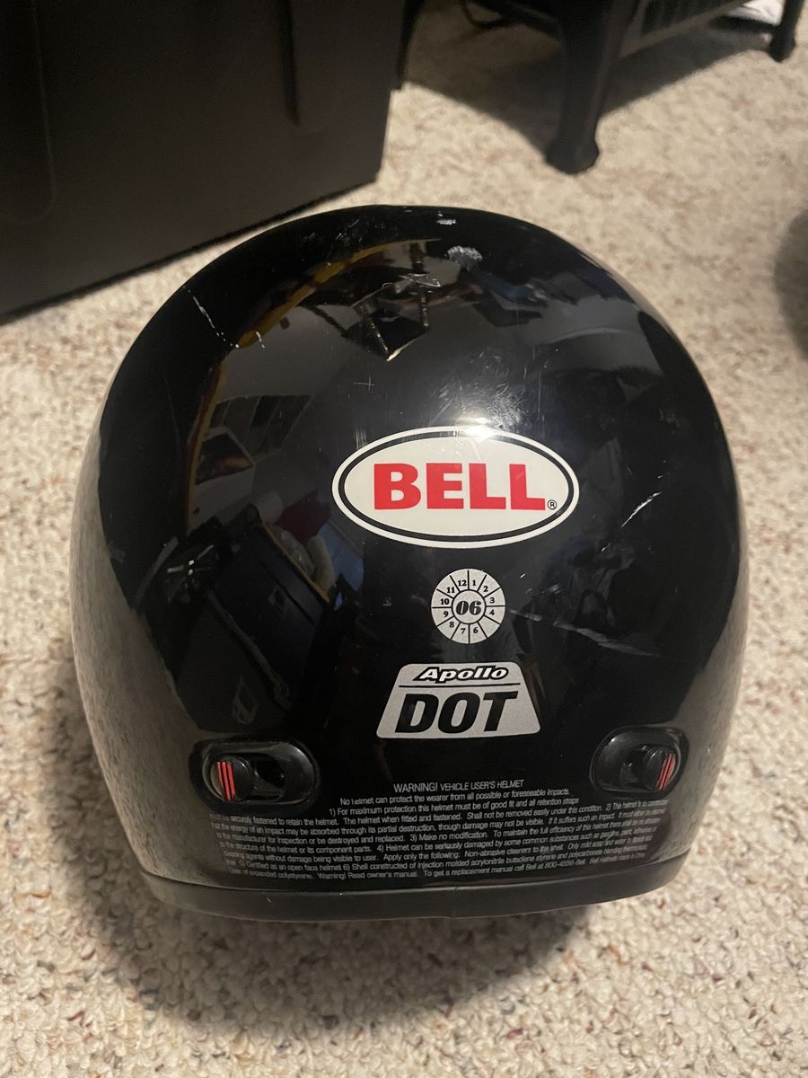 Bell Apollo DOT Motorcycle Helmet - Black, Size M (unverified)