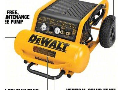 DEWALT D55146 Portable Air Compressor - Oil-Free, 4.5 Gallon, 1.6 HP, 120V AC, 15A