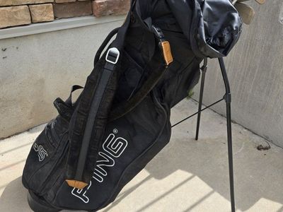 ping TST green dot Karsten RH Golf Clubs w/ VTG ping four way bag