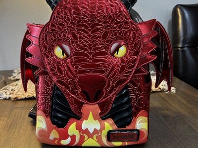 Loungefly Red Metallic Dragon Mini Backpack With Wings And Horns