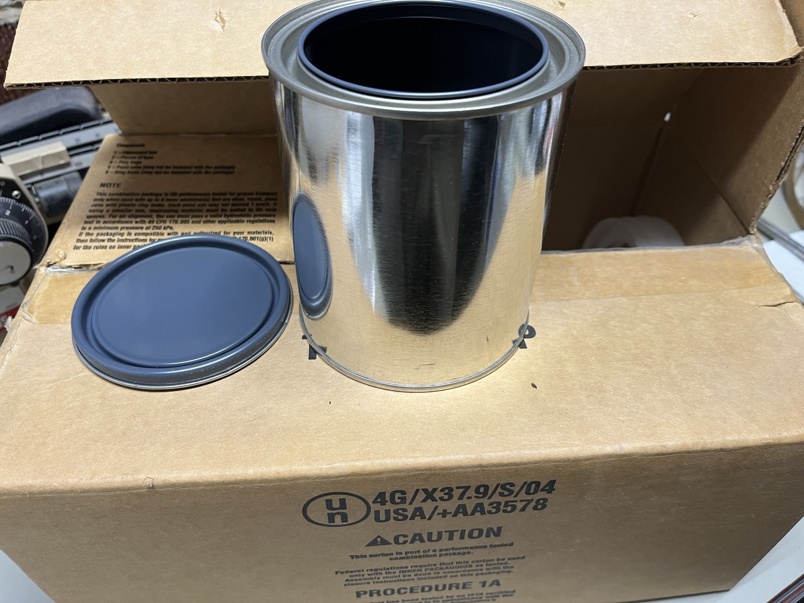 Cans, quart, sterile.  Good for paint or sealed other storage $12 per box of 6 obo.