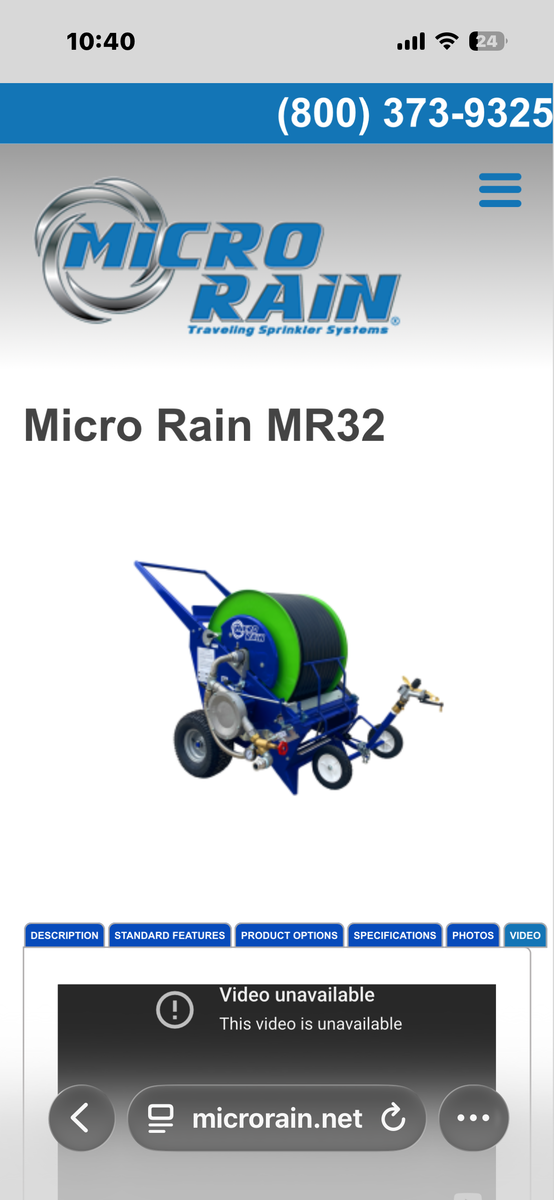 Hose Reel.  Micro Rain hose Reel