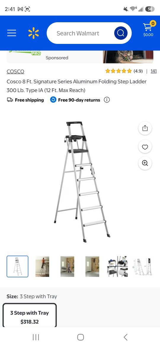 8 Ft. Signature Series Aluminum Folding Step Ladder