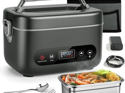Electric Lunch Box for Men, 1.2L Cordless Heated Lunch Box, 24000mAh Rechargeable Portable Food Warmer