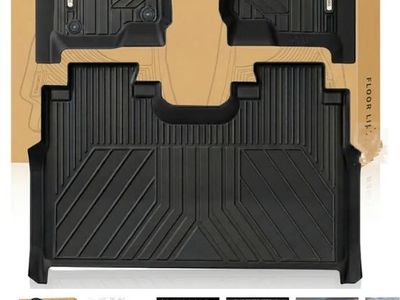 OEDRO All-Weather Floor Mats for Ford F-150 SuperCrew Cab 2015-2020 - Black, Heavy Duty, 3-Piece Set