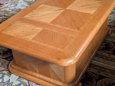 Oak Lift Top Coffee Table and End Table
