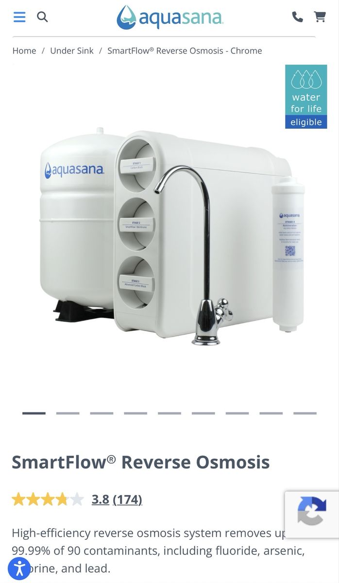 OptimH2O AQ-RO-3 Under Sink Drinking Water System