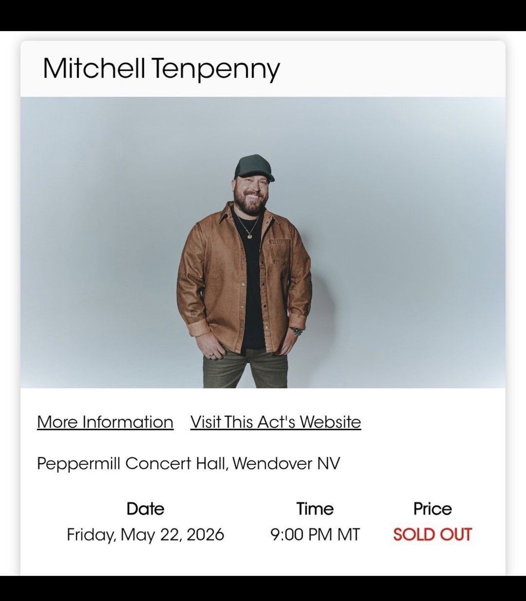 Mitchell Tenpenny in Wendover 5/22, Row 5