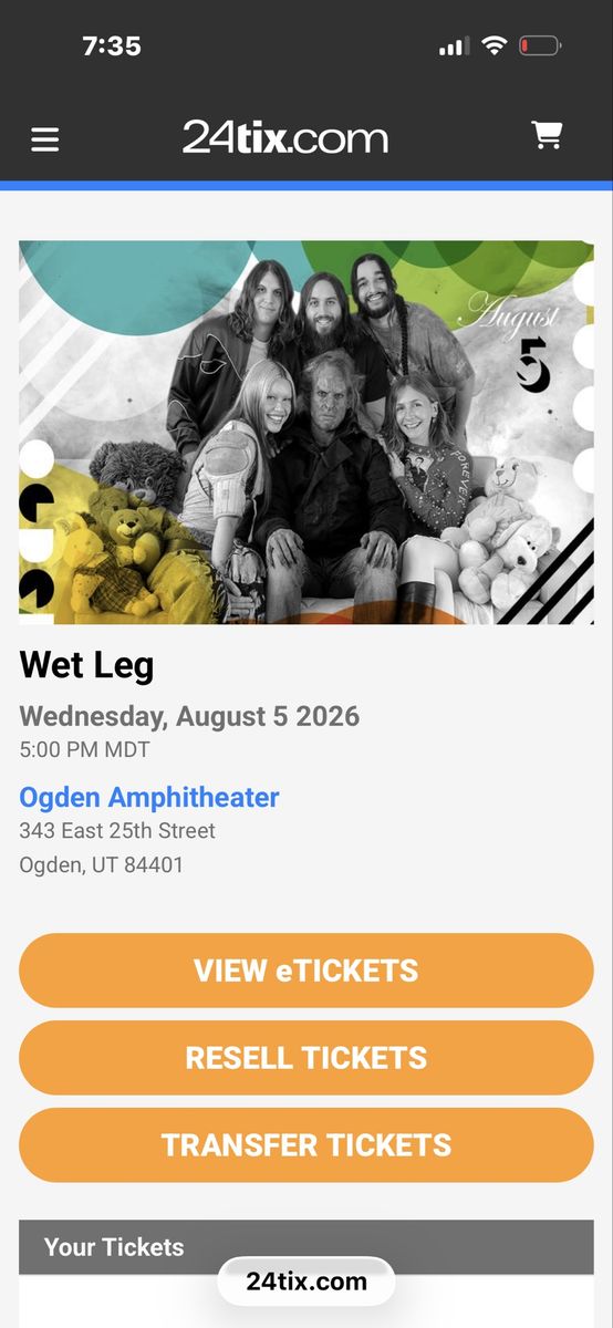 Wet Leg Concert Tickets - Ogden Amphitheater - Aug 5, 2026
