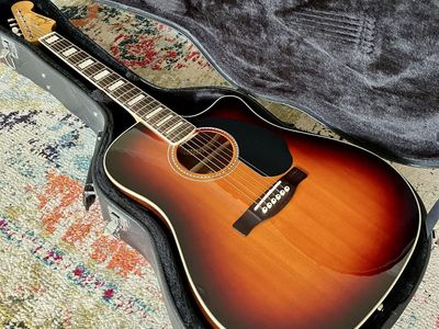 Fender Kingsman Acoustic-Electric Guitar - Sunburst, Dreadnought with Cutaway & Case