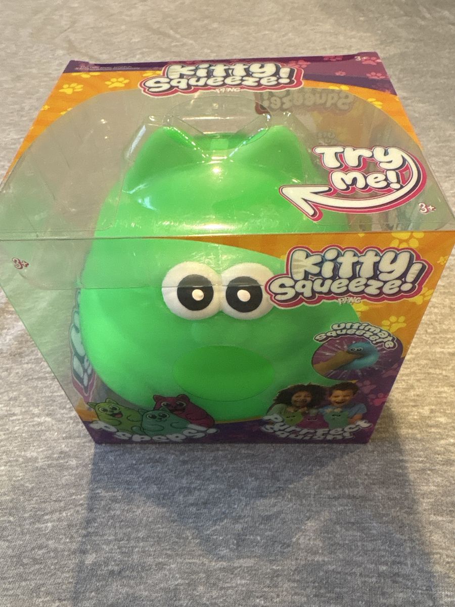 PPNG Kitty Squeeze Green Squishy Toy New In Box