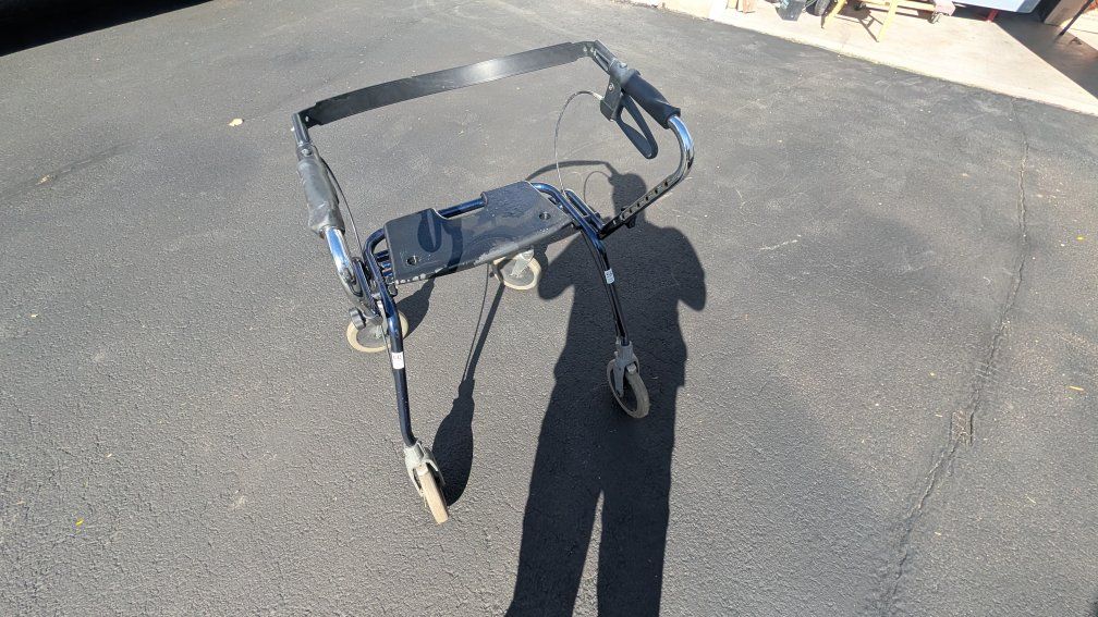 Dolomite Alpha Rollator Walker with Seat and Hand Brakes - Blue