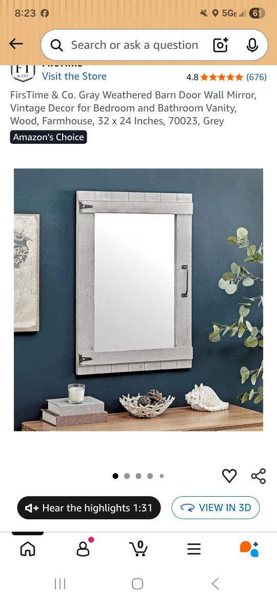 New! Barn Door Mirror