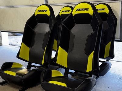 Polaris RZR Factory Seats Black/Yellow Set of 4 with Brackets