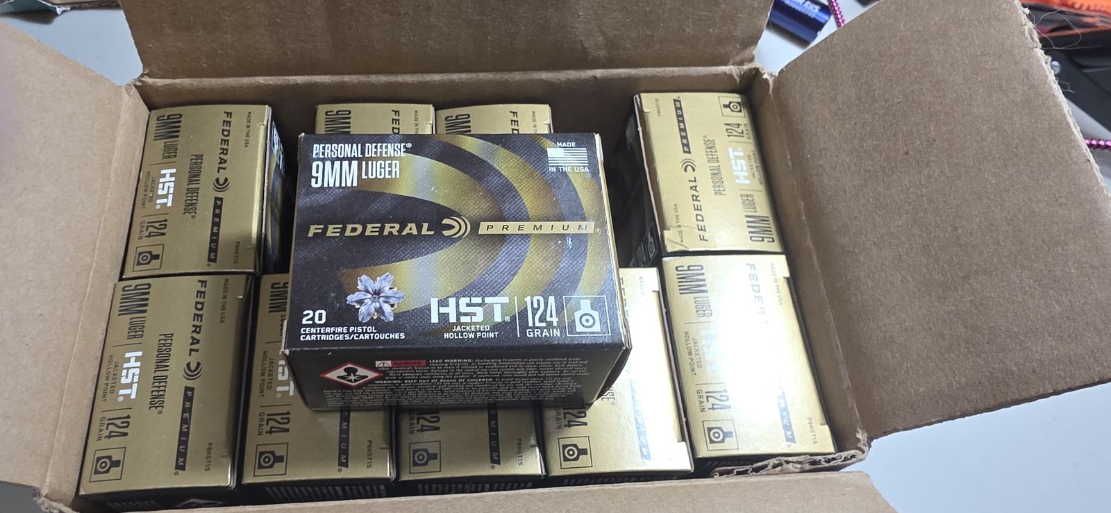 Federal Premium Personal Defense 9mm Luger HST 124 Grain JHP Ammunition 10 Boxes of 20