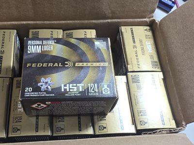 Federal Premium Personal Defense 9mm Luger HST 124 Grain JHP Ammunition 10 Boxes of 20
