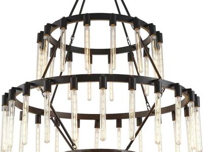 Chandelier Black Wagon Wheel