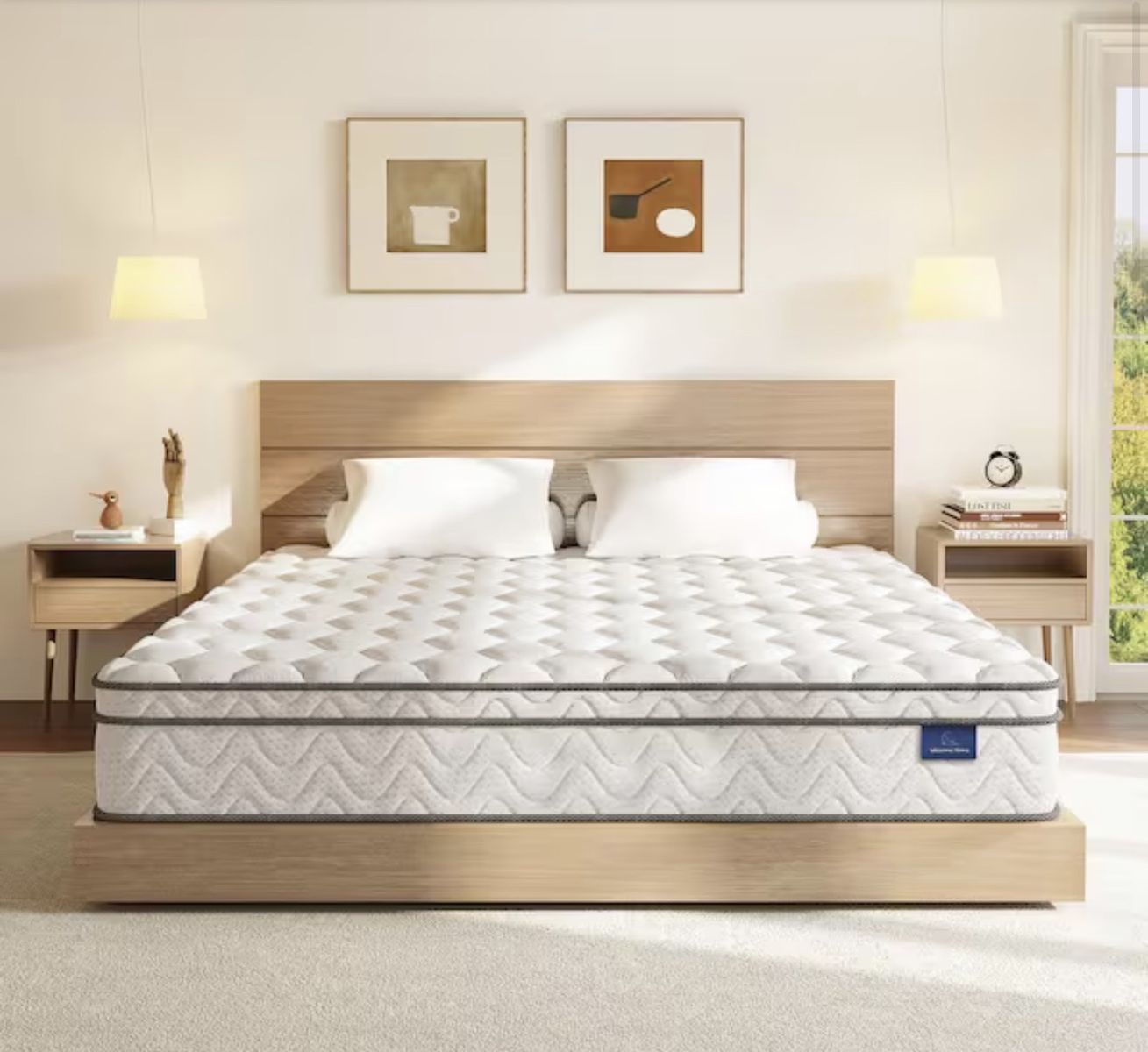 King Size 12in Gel Memory Foam Mattress - Euro Top, Medium Firm, Hypoallergenic